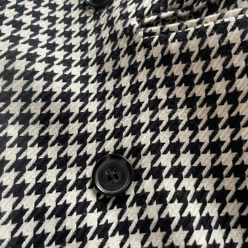 Rachel Zoe Houndstooth Double-Breasted Coat | XS | Classic Black and White Layer - Picture 8 of 8